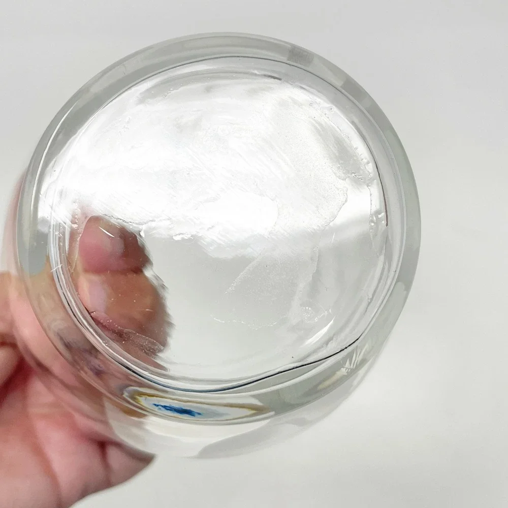 Glass Apothecary Jar 6.75 Inches Clear Excellent Frosted Floral Etched Lid